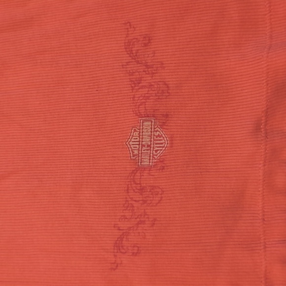 Harley Davidson Women Small  Tank Top Coral Small Printed front back - Picture 5 of 7